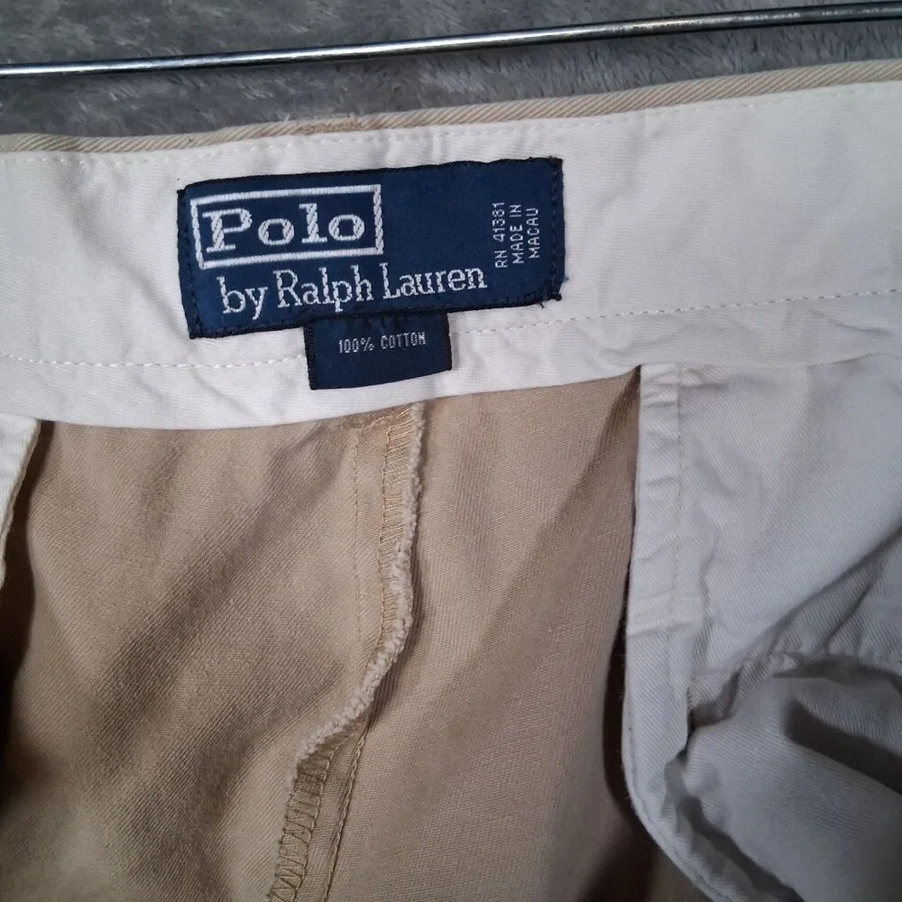 Y2K Polo Ralph Lauren The Classic Polo Chino Pants‎ Mens 34x29 Inseam 28 Beige